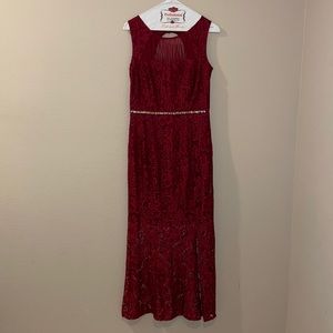 Enfocus Studio Floral Lace Sleeveless Maxi dress